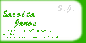 sarolta janos business card